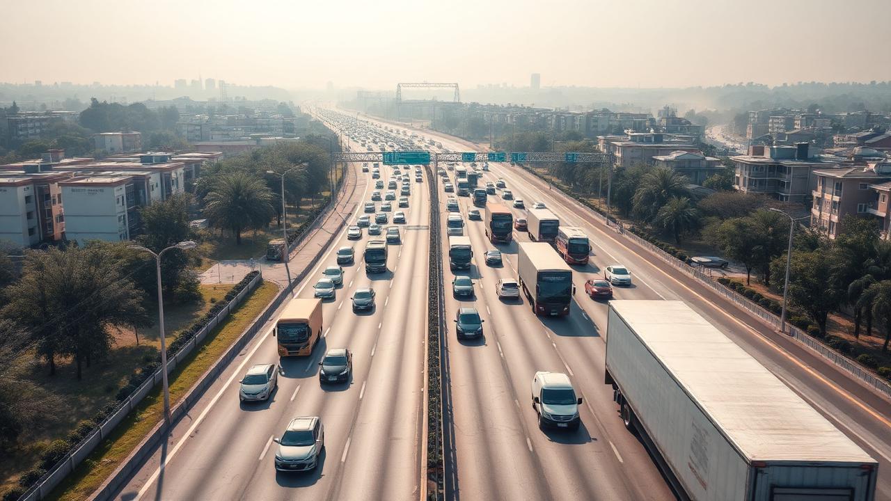 Highway without noise barrier — 92 dB